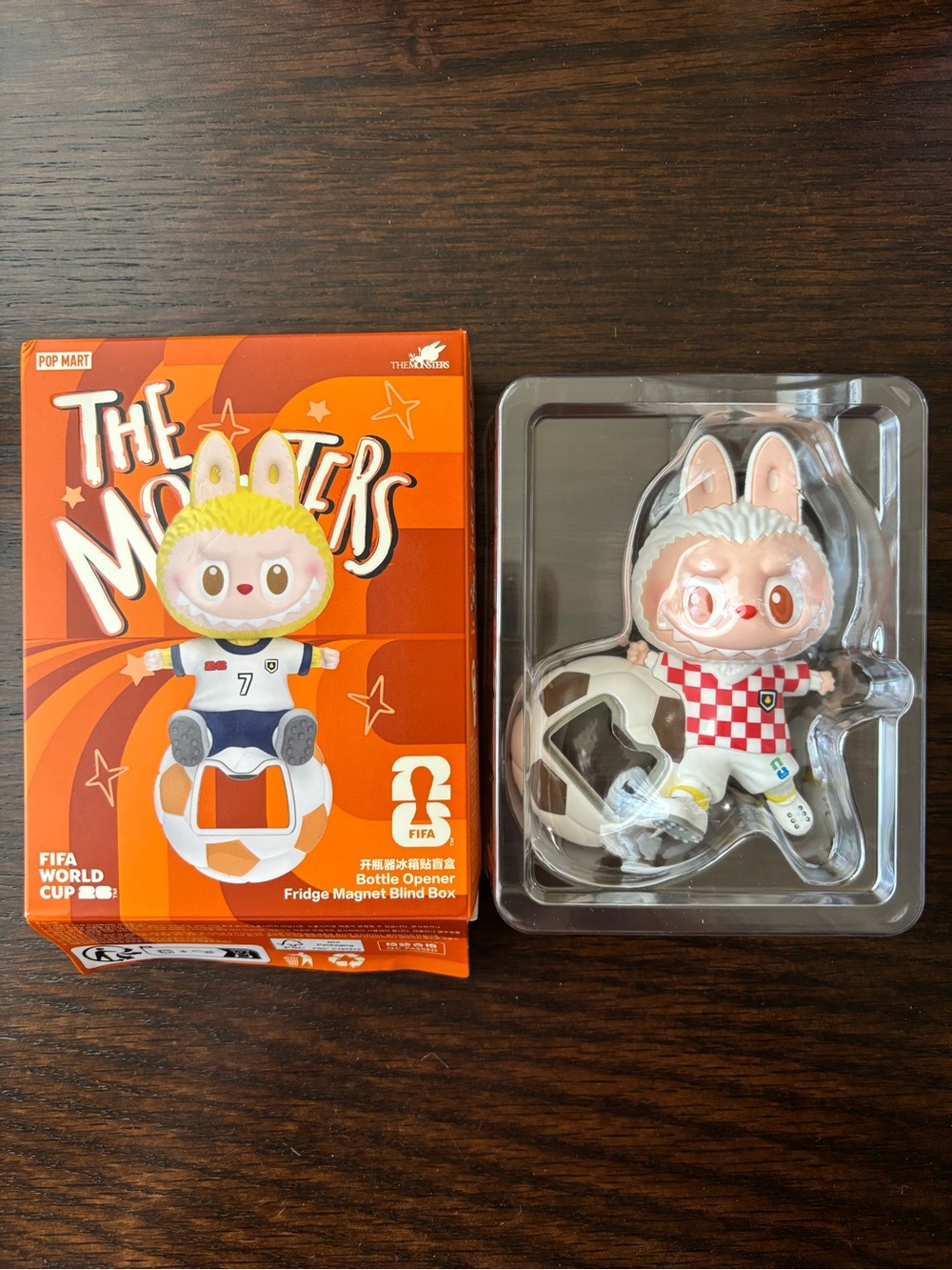 Pop Mart The Monsters FIFA World Cup Bottle OpenerFridge Magnet Seal the Victory